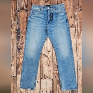 ALEX MILL AM Original Raw Indigo Denim Straight Leg Button Fly Jeans Size 33x32